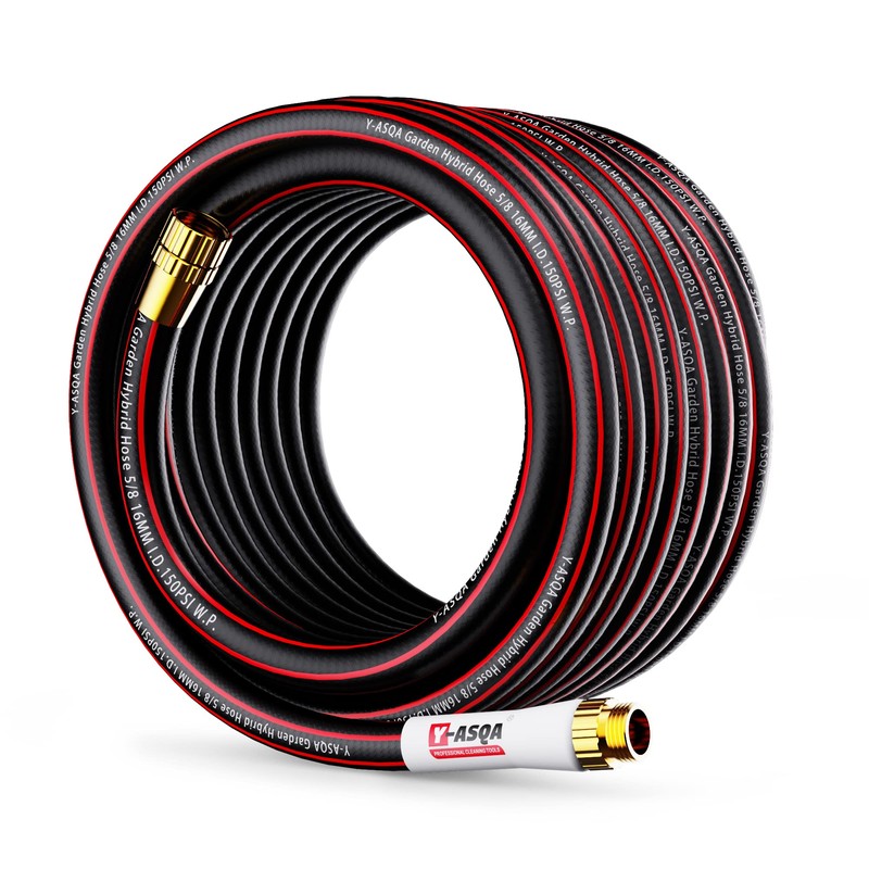 YASQA Heavy Duty Garden Hose 100 ft 5/8 Inch, Contractor's