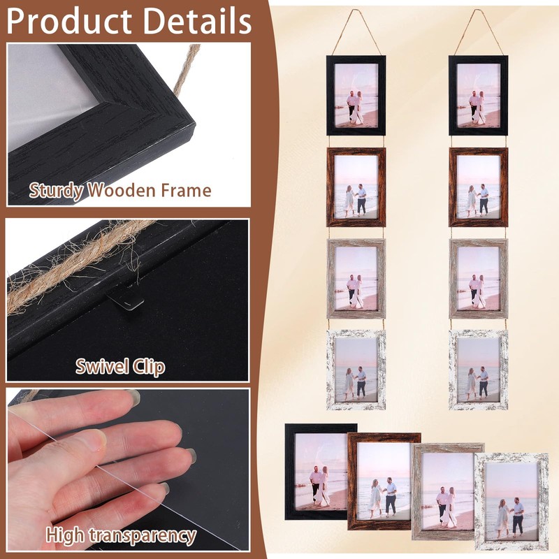 Ubamdom 2 Set 5x7 Hanging Picture Frames Collage with 8