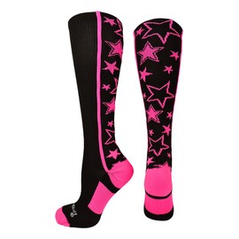 MadSportsStuff Crazy Socks with Stars Over The Calf Socks (Multiple Colors)