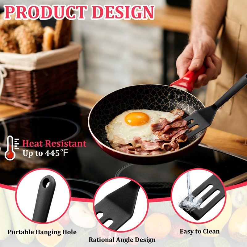 Silicone Brownie Spatula Set, Heat Resistant, Non-Stick Kitchen Turner for