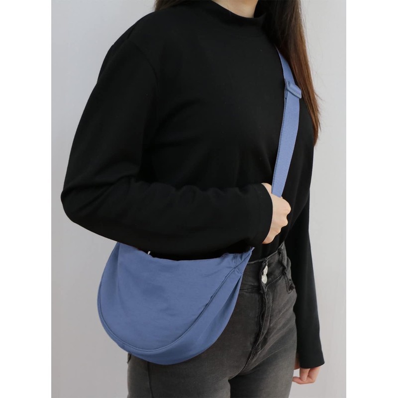 Katleay Women's Half Moon Crossbody Shoulder Bag, blue