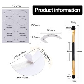 SJBAUTYO 8PCS Eyeliner Schablone Lidschatten Schablone, 100PCS Lidschatten Protector Pads,Eyeliner Schablone Sticker & Lidschatten Schablonen Sticker Kit, Bringen Sie einen Lidschattenpinsel mit