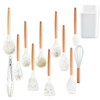Mocrcrel Chef Kitchen Cooking Utensils Set, Wooden Handle Silicone Kitchen