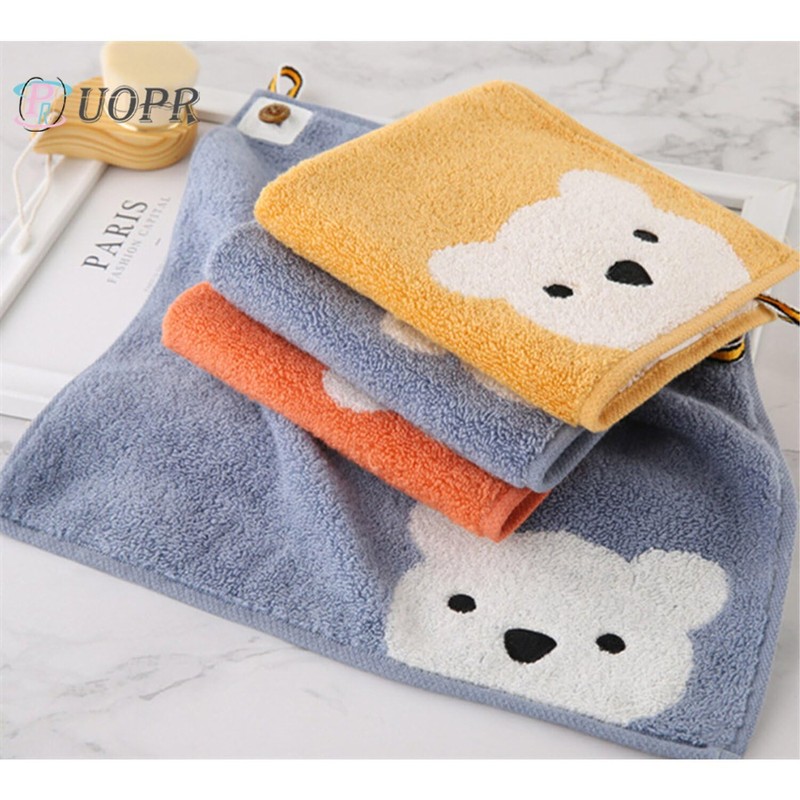 UOPR Children's Towel with Loop, Bear, Hand Towel, Kindergarten, Nursery