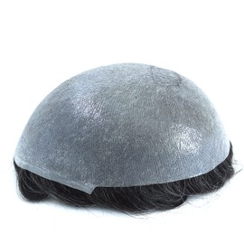 HAIR NATURE Men Toupee Hair Pieces, Human Hair Replacement Systems, Male Hair Units Ultra Thin Skin Natural Hairline #1B20