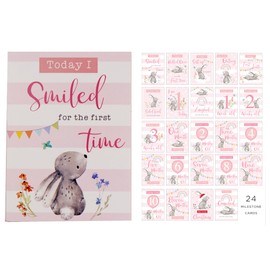 Design by Violet Baby Milestone Cards Pack of 24 Keepsake Moments Baby Shower Gifts Boy or Girl Unisex Milestone Baby Cards for New Parents Pregnancy Gifts and Keepsake