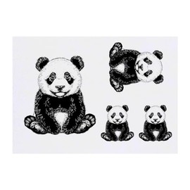 Azeeda 4 x 'Pandabärjunges sitzt' Temporäre Tattoos - Wasserfest, Hautfreundlich & Ungiftig · Transfers in Verschiedenen Größen (TO00070826)