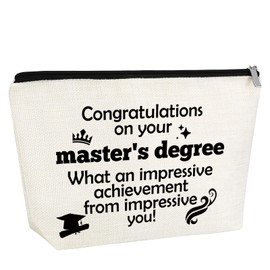 Gfhzdmf Graduation Gifts for Girl Women 2025 Makeup Bag Congrats Gift for Master Graduation Party Gifts Cosmetic Bag with Zipper Master Degree Phd Gift Travel Pouch