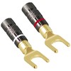 Speaker Banana Plug Set, 4-Pack Y Spade Connectors, 45 Degree