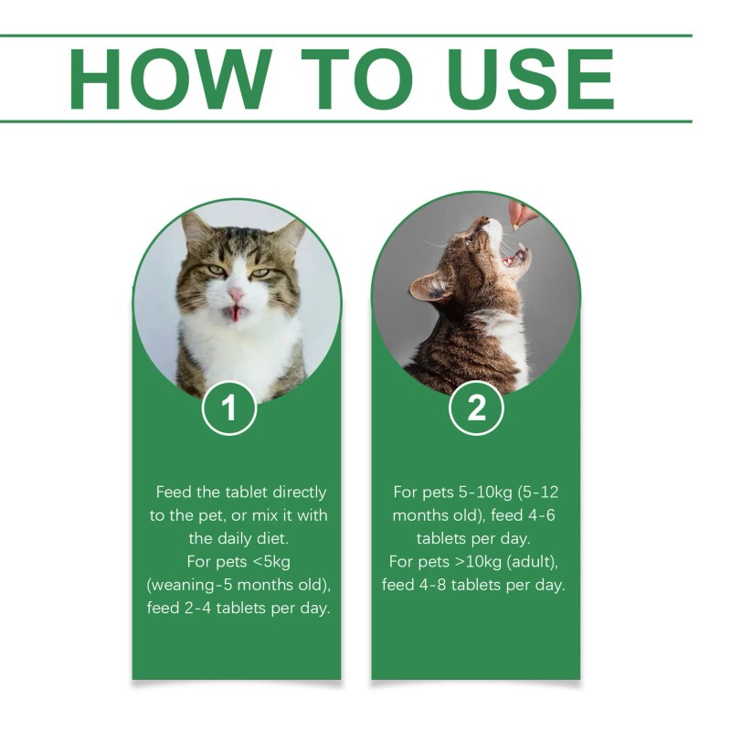 Yegbong Pet Cat Multivitamin Tablets, Cats Supplement Vitamin Micronutrient Nutritional