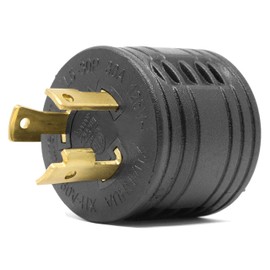 WEN GNA030, NEMA L5-30P Twist-Lock Power Plug to TT-30R Ready Outlet 120V 30-Amp 3600-Watt Generator to RV Adapter, Black
