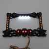 HTTMT- 3D Black Skull Flame Bone License Plate Frame w/LED