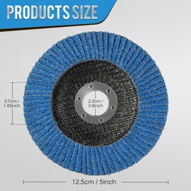 Kcmell Flap Discs 125mm, 12 Pack Mixed Grit 40/60/80/120 Zirconia Grinding Discs 5 Inch Angle Grinder Sanding Discs for Polishing Grinding Metal Wood Stainless Steel
