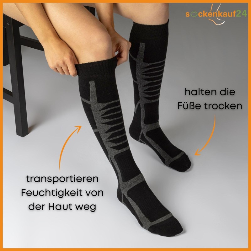 2 Pairs of Ski Socks Men's & Women's Ski Knee