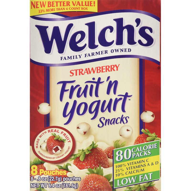 Welch's Strawberry Fruit'n Yogurt Snacks 8 Pouches