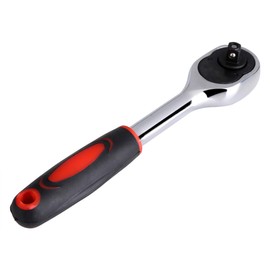 Joyzan Ratchet Handle, Steel Drive Socket Wrench 1/4 Inch Reversible Quick Release Switch Stubby Ratcheting Extendable Direction Gear Set Extension Bar Enclosed Teardrop Head Hand Tool Men Women Gift