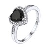 925 Sterling Silver 1 Carat Black Heart Solitaire Cubic Zirconia