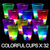 meishuneu 32 Glowing Party Cups (Red & Blue) 12 Luminous