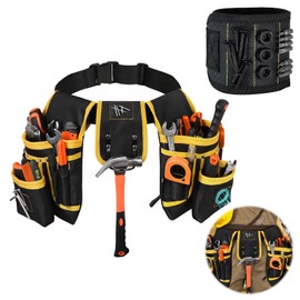 Tool Belt, Magnetic Tool Pouch, 26 Pockets Heavy-Duty Oxford Adjustable Tool Bag for Electrician, Carpenter,Construction,Utility Belt