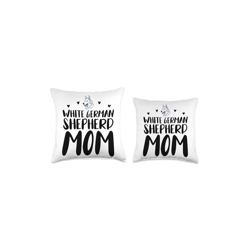 White German Shepherd Mom Funny White German Shepherd Throw Pillow