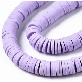 Handmade Polymer Clay Heishi Beads 6mm x 1mm – Lilac
