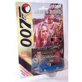 Corgi james bond 007 collectors card Dr. no open top blue car 1.64 ish scale diecast model