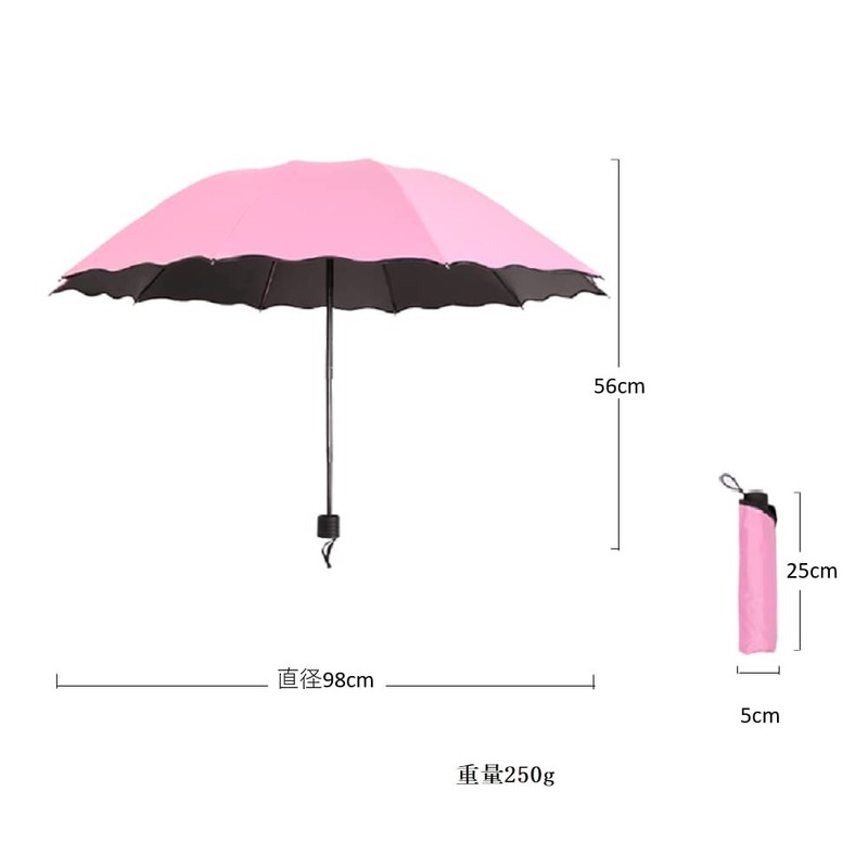 UV Protection, Sun or Rain, Sun Parasol, Trifoldable, Large, Lightweight,