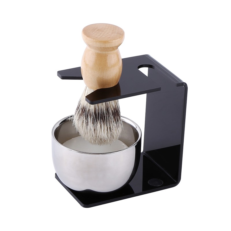 Men New Black Shaving Tool Stand Holder Nylon Hair Brush