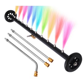 Upgrade 2-in-1 35" Dual-Function Undercarriage Pressure Washer Cleaner, Surface Cleaner for Power Pressure Washer Attachment， Underbody Car Wash Water Broom with 3 Pieces Extension Wand, 4000 PSI