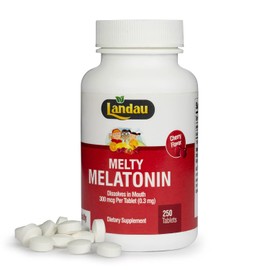 Landau Melatonina Melty de 0.3 mg-300 mcg para nios y adultos, fcil de tomar, de disolucin rpida, te ayuda a conciliar el sueo ms rpido - Kosher,...  