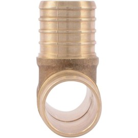 SharkBite UC374LFA 1" Crimp Barb Tee, 1 Inch x 1 Inch x 1 Inch, Brass
