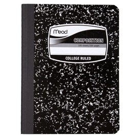 Mead : Compostion Book, Bookbound, 7-1/2x9-1/2, Black Marble -:- Sold as 2 Packs of - 1 - / - Total of 2 Each