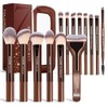 Maange Set Brochas Maquillaje Aluminio 14pcs Sintético Estuche Kit Multifuncional