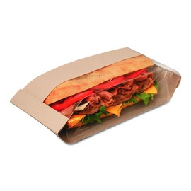 Bagcraft Dubl View Sandwich Bags, 2.55 Mil, 11.75" X 2.75", Natural Brown, 500/carton