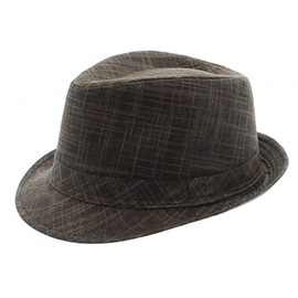 Vintage Patterned Fedora Brown