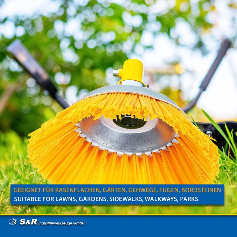 S&R Cone Brush Weed Brush 200mm x 25.4mm Nylon Bristles