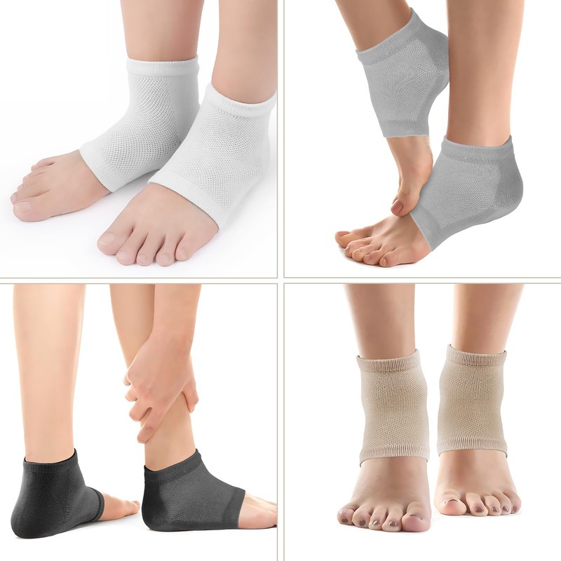 BRITIVIVE Fersensocken 4 Paar Fersensocken Hornhaut Feuchtigkeitsspendende Fersensocken Gel Socken