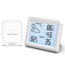LOFICOPER Wireless Weather Station Thermometer Hygrometer Digital Indoor Outdoor with Sensors Electronic Thermo-Hygrometer Weather Forecast Max/Min Recording
