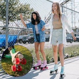 M METERXITY 8 Pack Skate Wheels - Light Up Wheels with Bearing & Spanner, Apply to Double Row Roller Skating/Skateboard (White Light)