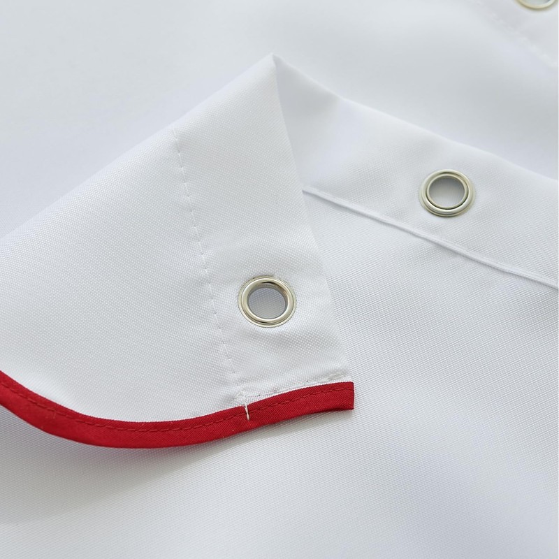 youngseahome White Fabric with Red Scalloped Border Shower Curtain,Boho Chic