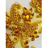 Handmade Rhinestones Bodice lace Applique handsewing Beads Sequins Trim Patches