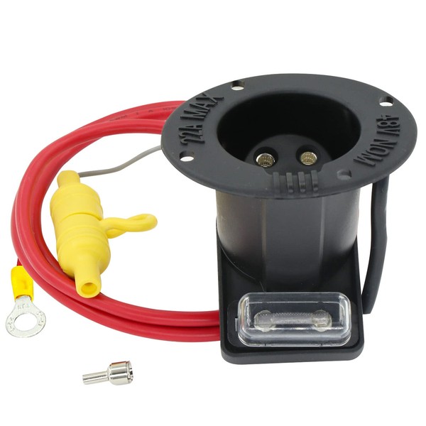 OXTOUF Club Car 48V Powerdrive Charger DC Receptacle, 3-pin Round