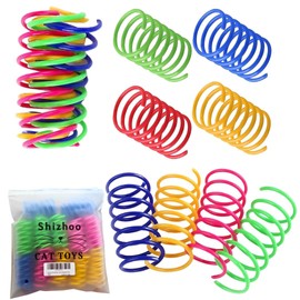 Shizhoo Cat Spring Toy 20 Pcs Cat Kittens Toys Plastic Colorful Coil Spiral Springs for Swatting, Biting, Hunting and Active Healthy Play Interactive Toys Indoor Cats