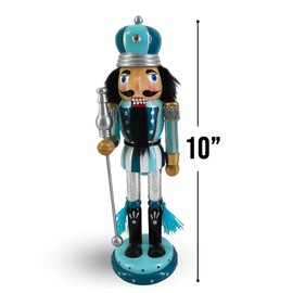 Nutcracker Ballet Gifts, Nutcracker Christmas Ornaments, Wooden Figure Decoration with Bright Traditional Uniform for Holiday Home Decor, Ideal Xmas Ornament, 10 Inch, King Nutcracker