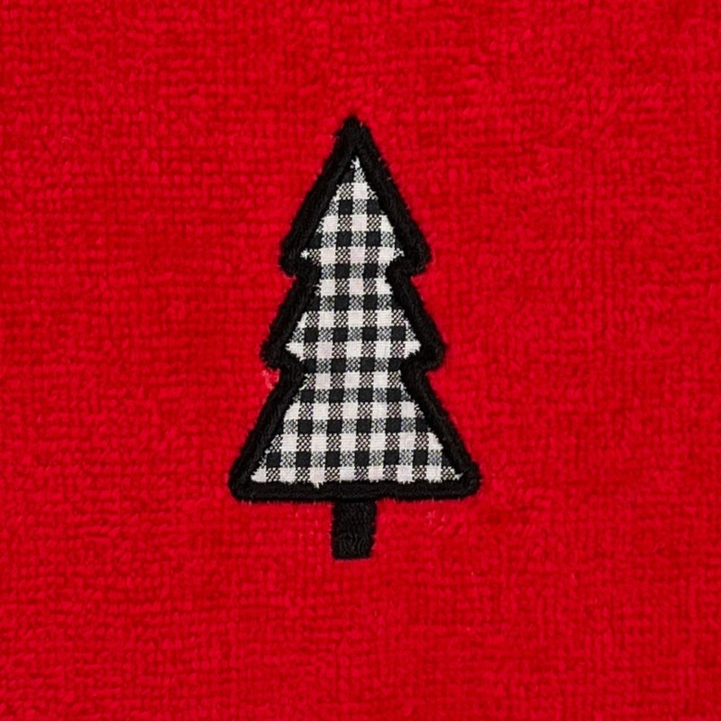 Decorative Christmas Theme Red Towel Set: Luxury Bathroom Fingertip Towels,