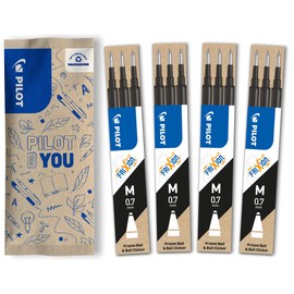 PILOT Frixion Rollerball Refill 0.7 Refill Pack of 12 (Black)