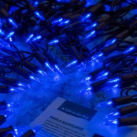 YULETIME Blue LED Christmas Lights with Brown Wire, 66 Feet 200 Count UL Certified Commercial Grade LED Holiday String Light Set (Blue - Brown Wire)