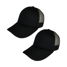 Genérico Gorra Trucker Lisa para Sublimar Mayoreo 2 Piezas (Poliester, Negro)