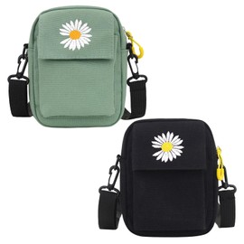 JSTHHTT 2 Pcs Messenger Bag with Zipper and Adjustable Strap Mens Shoulder Bag Mens Cross Body Bag Crossbody Phone Bag Unisex Small Crossbody Bags Purses Man Bags for Men Cross Body for Travel Daily