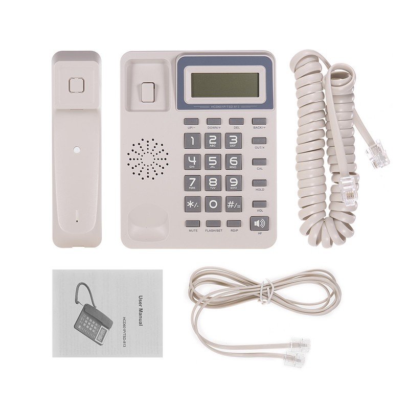 Desktop Corded Landline Phone Fixed Telephone with LCD Display Mute/